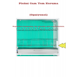 Model 17 (123cm) Muhabbet Kuşu Kafesi – Tek Parça, Yekpare Tavalı, Kendinden Yuvalıklı