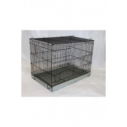 Model 42 - Muhabbet Kuşu Kafesi, Papağan Kafesi, Büyük Kapılı + Akıllı Yemlik Kapılı G58*Y42*D38 Siyah